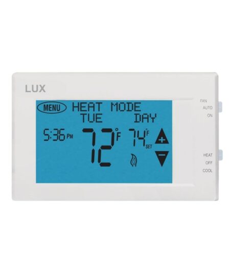Lux Products TX9600TS Programmable Large Touchscreen Heating Cooling Thermostat, White