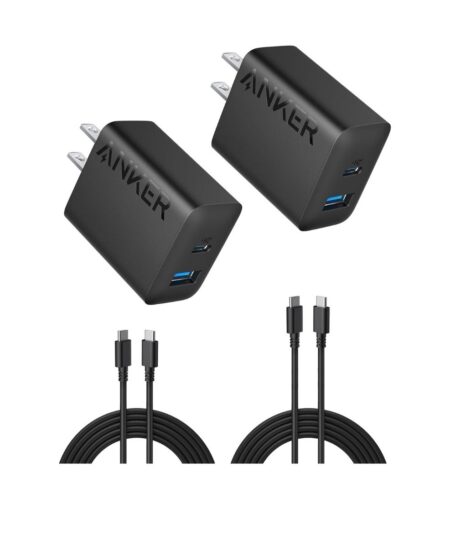 Anker iPhone 17/16 Charger, 2-Pack 20W Fast USB C Charger Block (2 Pack & 2 Cable)