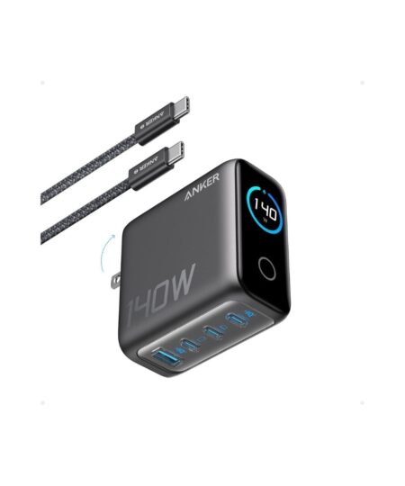Anker Laptop Charger, 140W Max 4-Port GaN USB C Charger Block with Smart Display