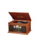 Victrola The Quincy 6-in-1 Bluetooth Record Player & Multimedia Center (Mahogony)