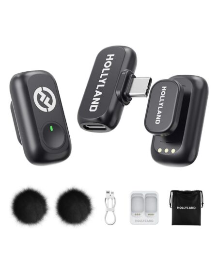 Hollyland Lark A1 Wireless Microphone (Black, 2TX + USB-C RX)