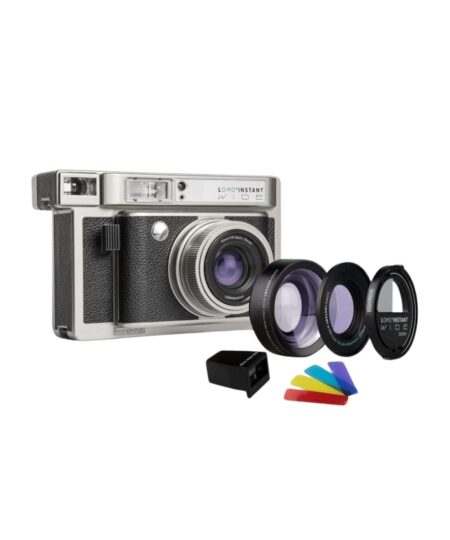 Lomography Lomo'Instant Wide Camera & Lenses Monte Carlo Black Leather